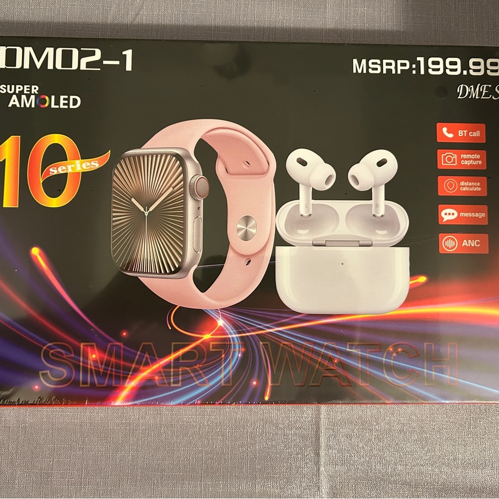 Smartwatch & Earbuds Combo DMES  DM-02 Series 10 - Black